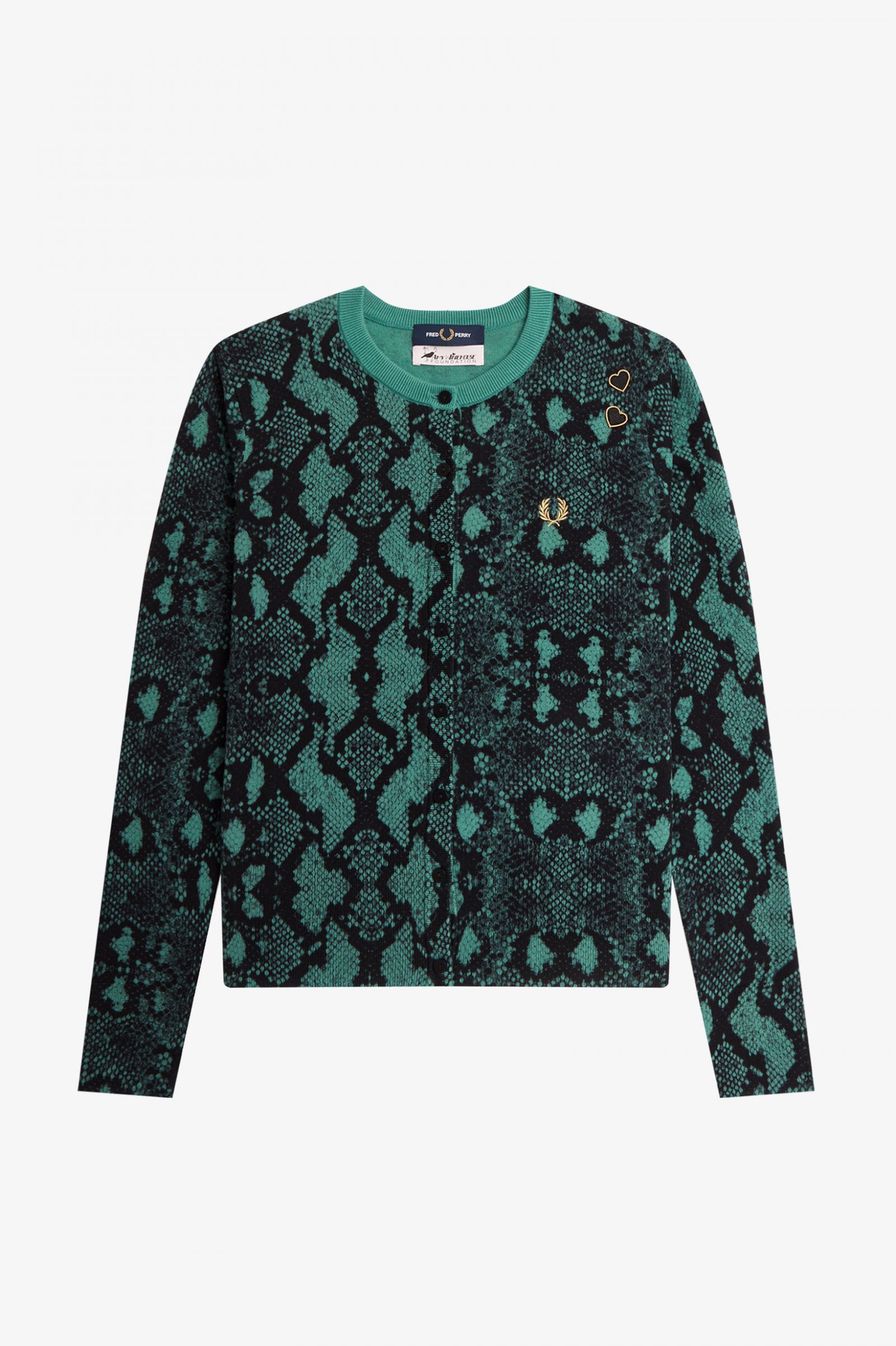 Amy Winehouse Deep Mint Snake Print Cardigan – Posers Hollywood