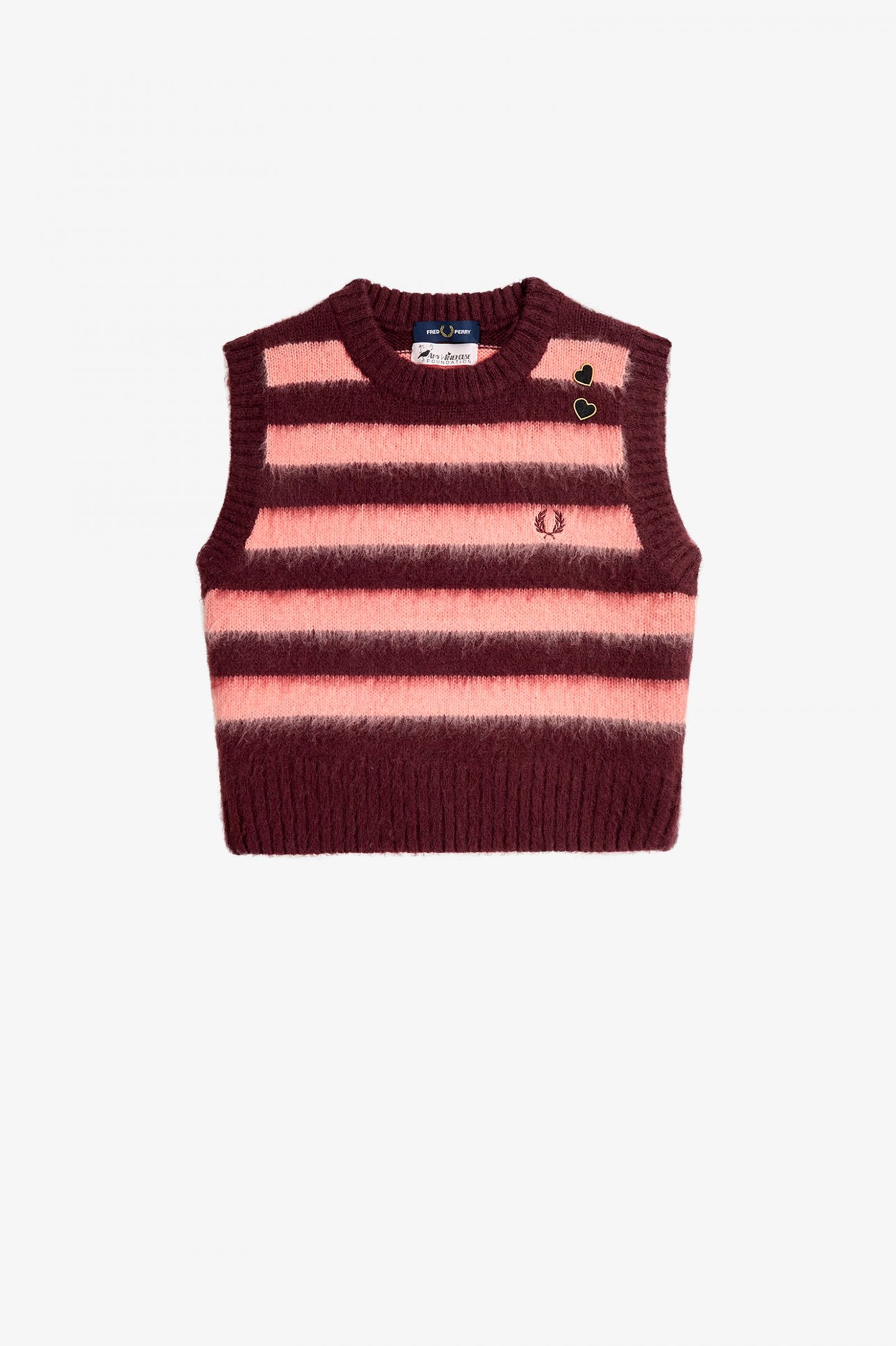 Amy Winehouse Oxblood Striped Knitted Top