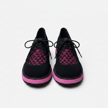 T.U.K Black and Pink Platforms