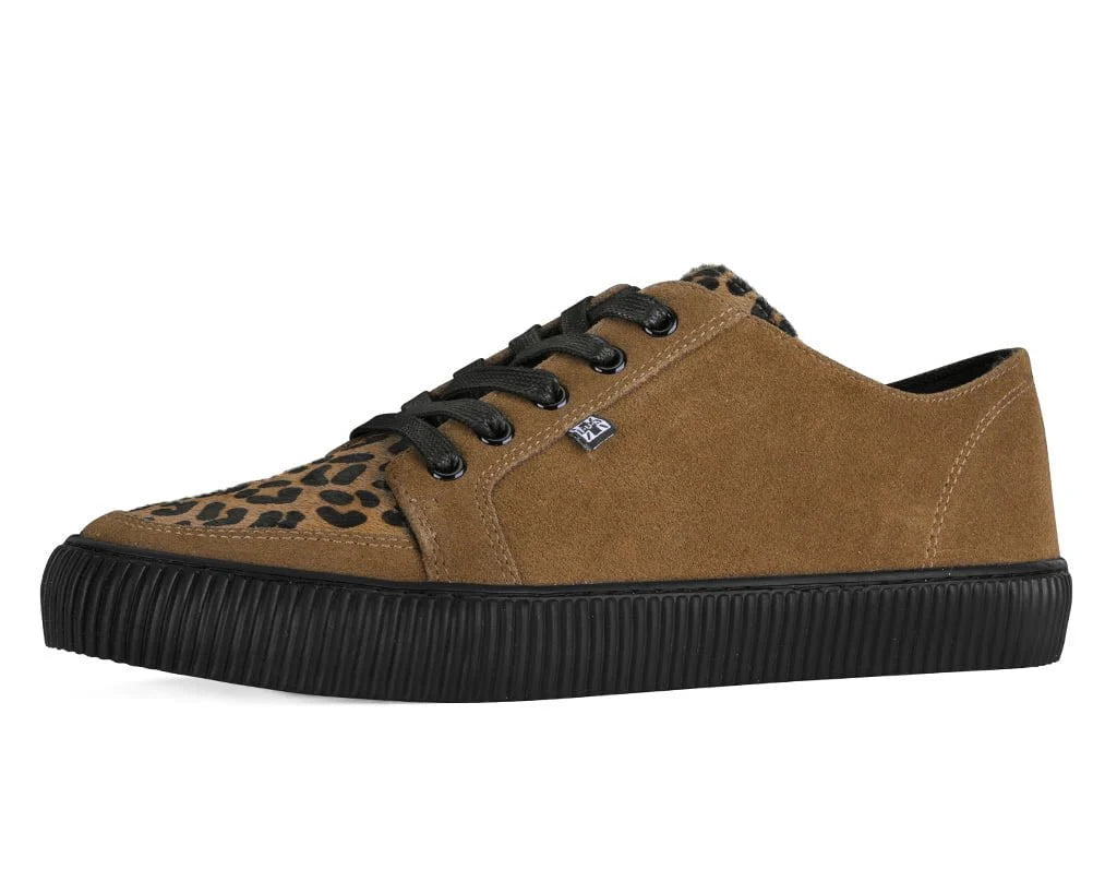 TUK Brown & Leopard Suede Lace-Up Creeper Sneaker
