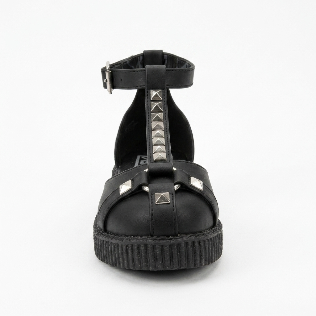 T.U.K Black TUKskin Stud Front Open T-Bar Viva Low