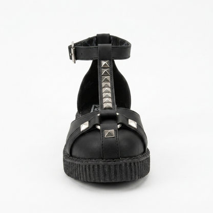 T.U.K Black TUKskin Stud Front Open T-Bar Viva Low