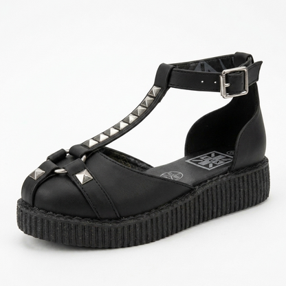 T.U.K Black TUKskin Stud Front Open T-Bar Viva Low