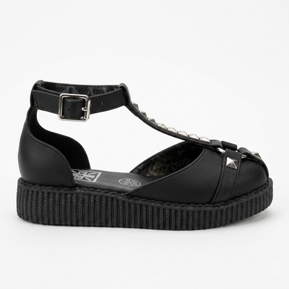 T.U.K Black TUKskin Stud Front Open T-Bar Viva Low