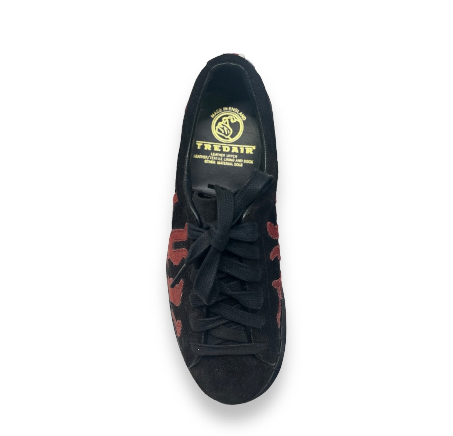 Tredair Black/Red Flame Suede Trainer Shoe