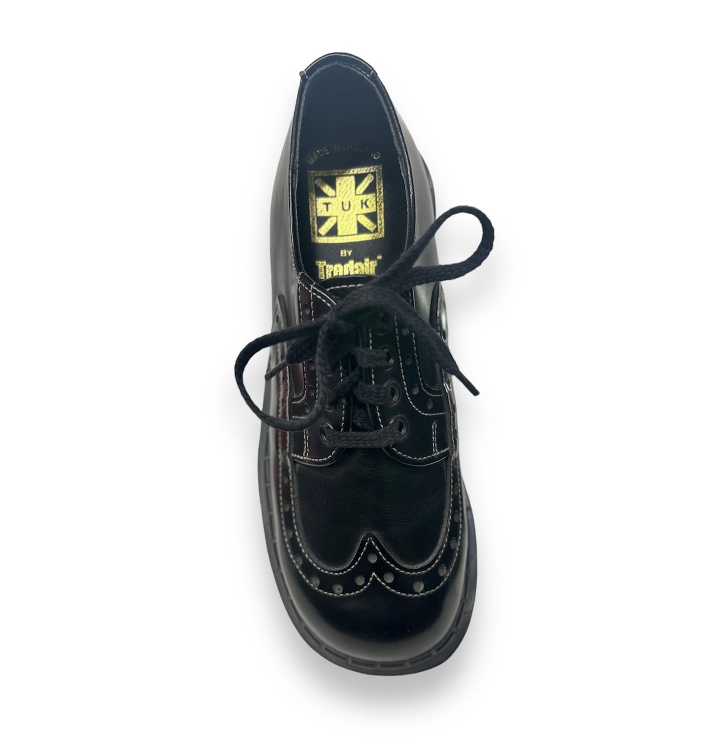 Tredair Black Leather 4 Eyelet Brogue Tie Oxford Shoe