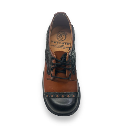 Tredair Black/Brown 4 Eyelet Brogued Tie Oxford Shoe