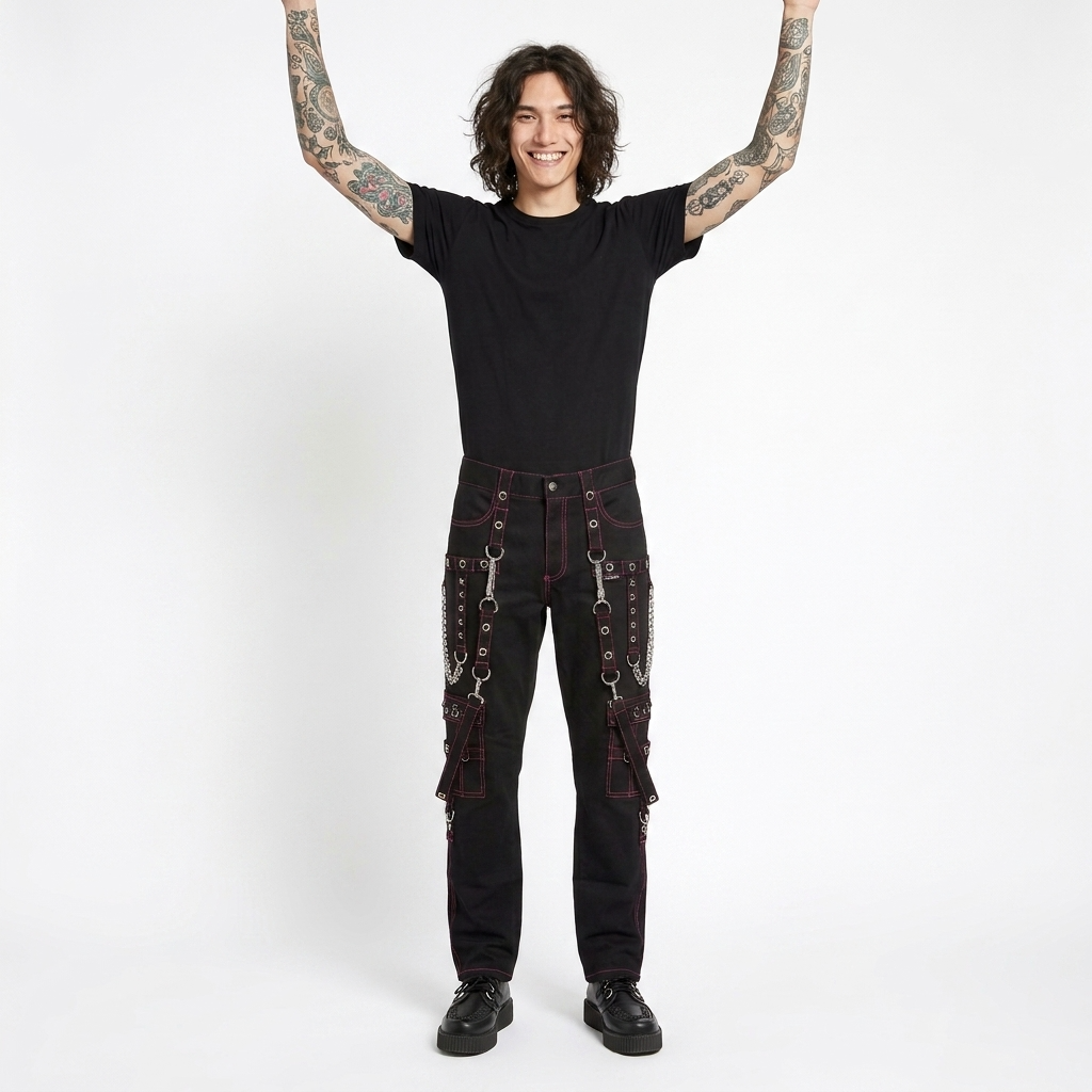 Black/Pink Stitch No Excuse Pants