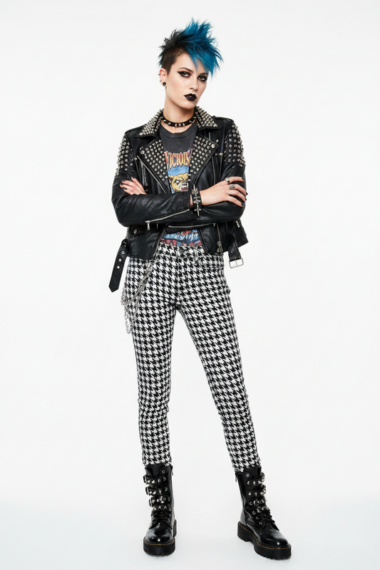 Tripp NYC Black & White Houndstooth Skinny Jeans