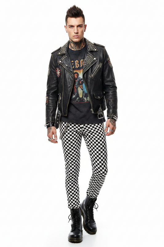 Tripp NYC Black and White Checkerboard Pants