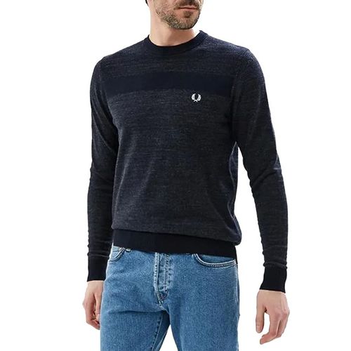 Fred Perry Tonal Panel Crew Neck Jumper
