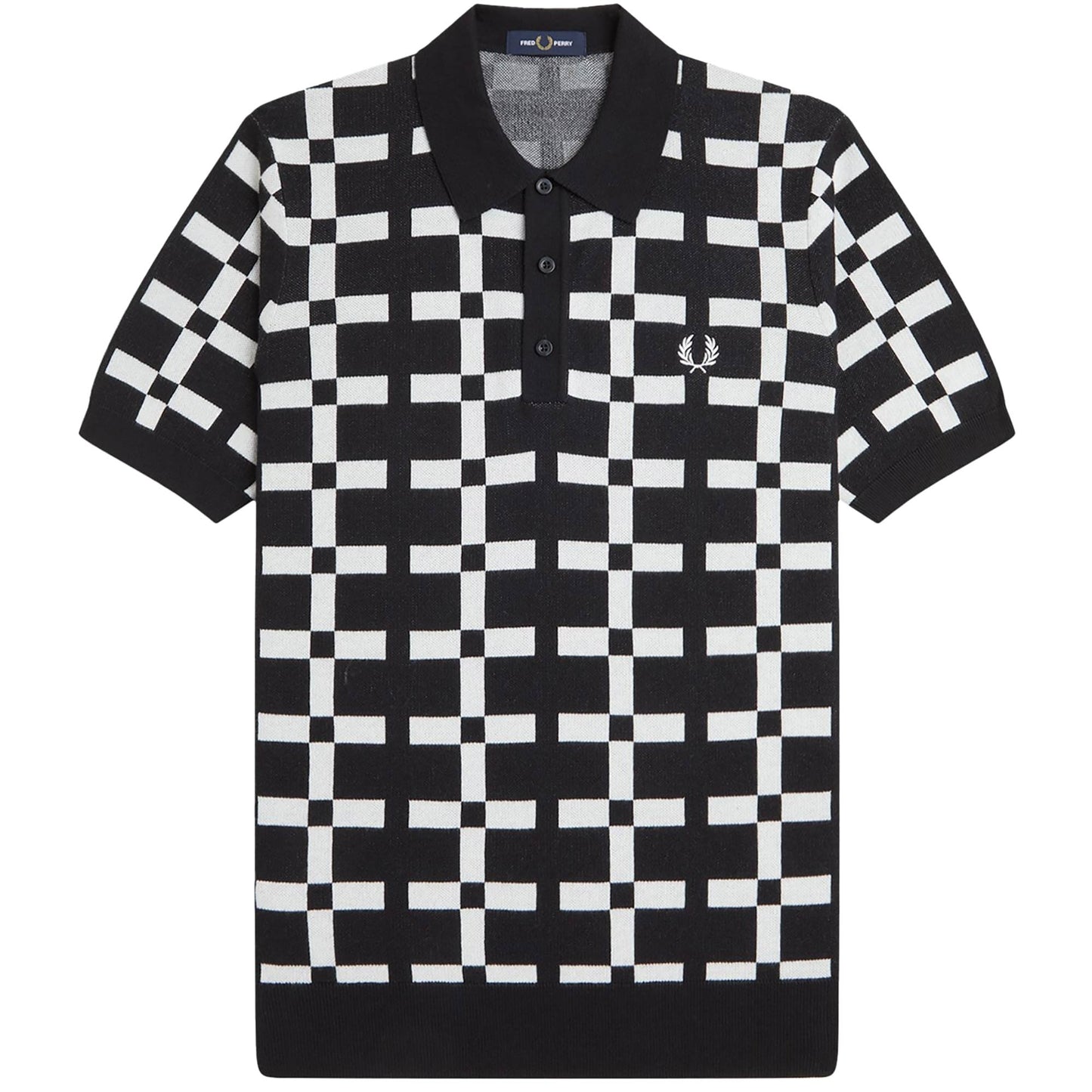 Fred Perry Geometric Jacquard Knit Polo Shirt