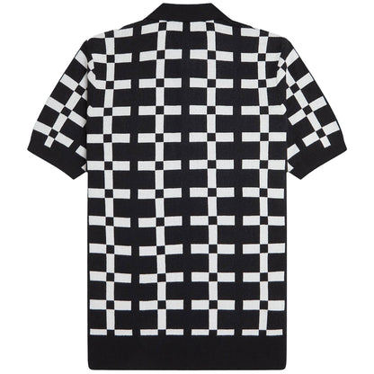 Fred Perry Geometric Jacquard Knit Polo Shirt