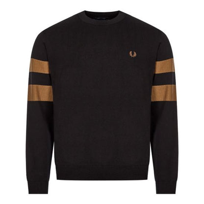 Tipped Sleeve Crew Neck Jumper