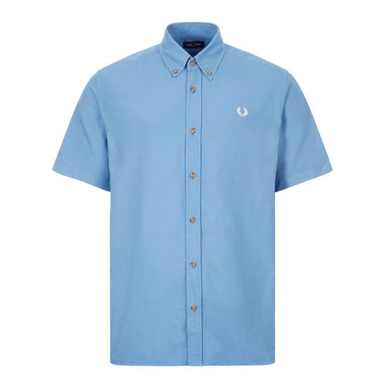 FRED PERRY Short Sleeve Shirt Overdyed - Riviera Blue