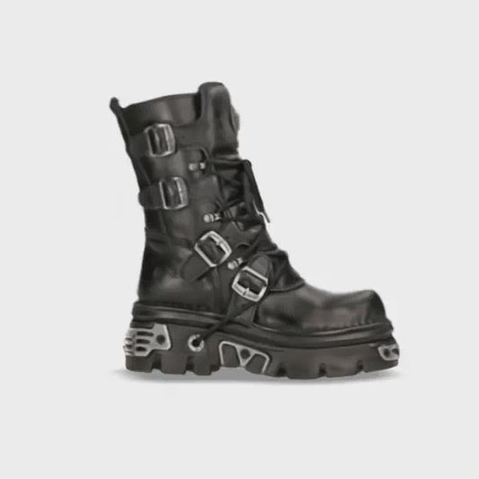 New Rock Boot Black Reactor W. Laces  M-373-S4