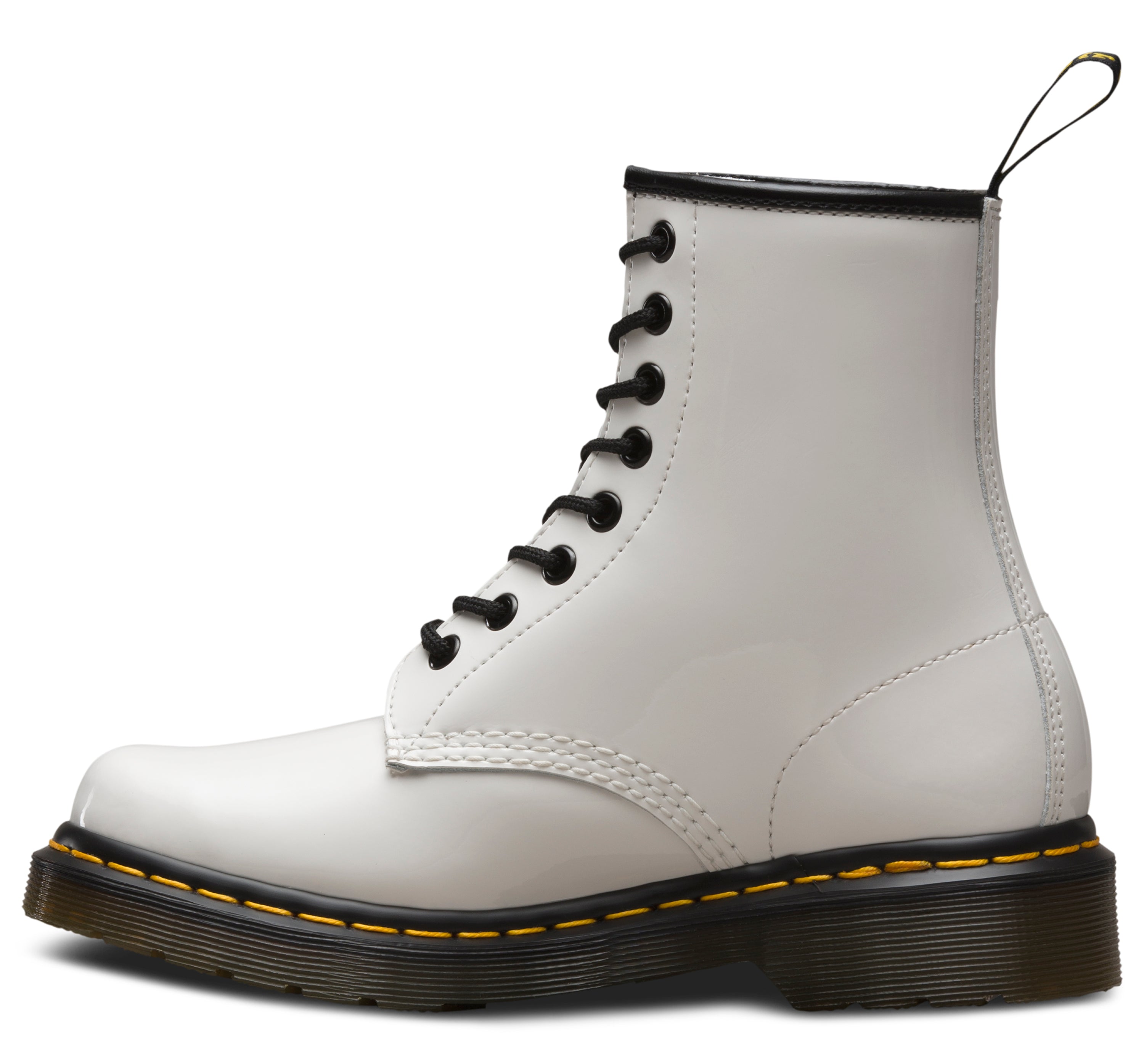 White glossy doc martens sale