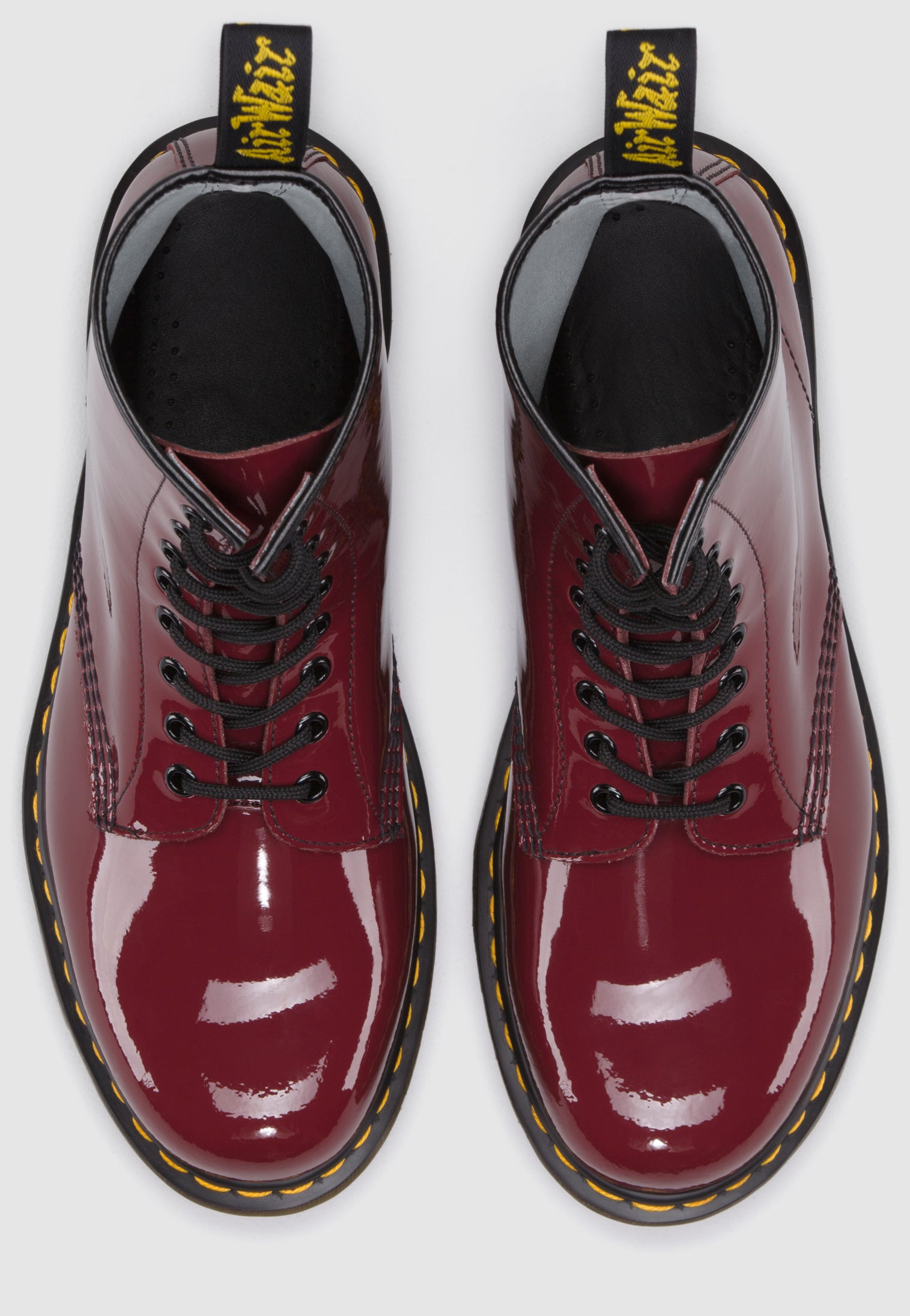 Cherry red patent store leather doc martens