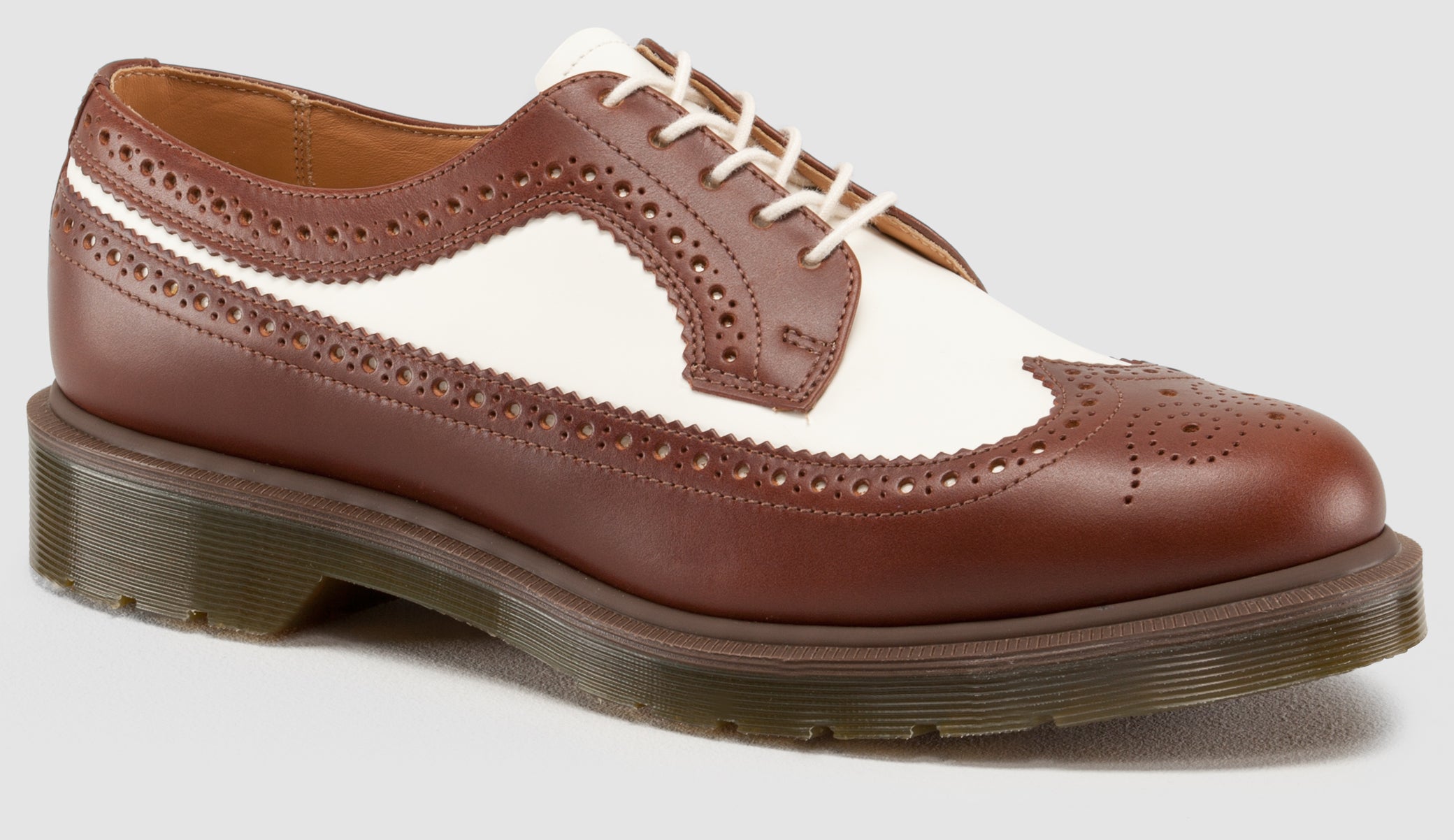 3989 TAN+OFF WHITE BROGUE SMOOTH OXFORD MIE – Posers Hollywood