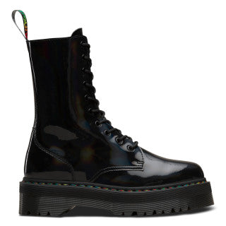 JADON HI BLACK RAINBOW PATENT PLATFORM BOOT