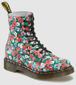 1460 pascal black & white leather ankle boots