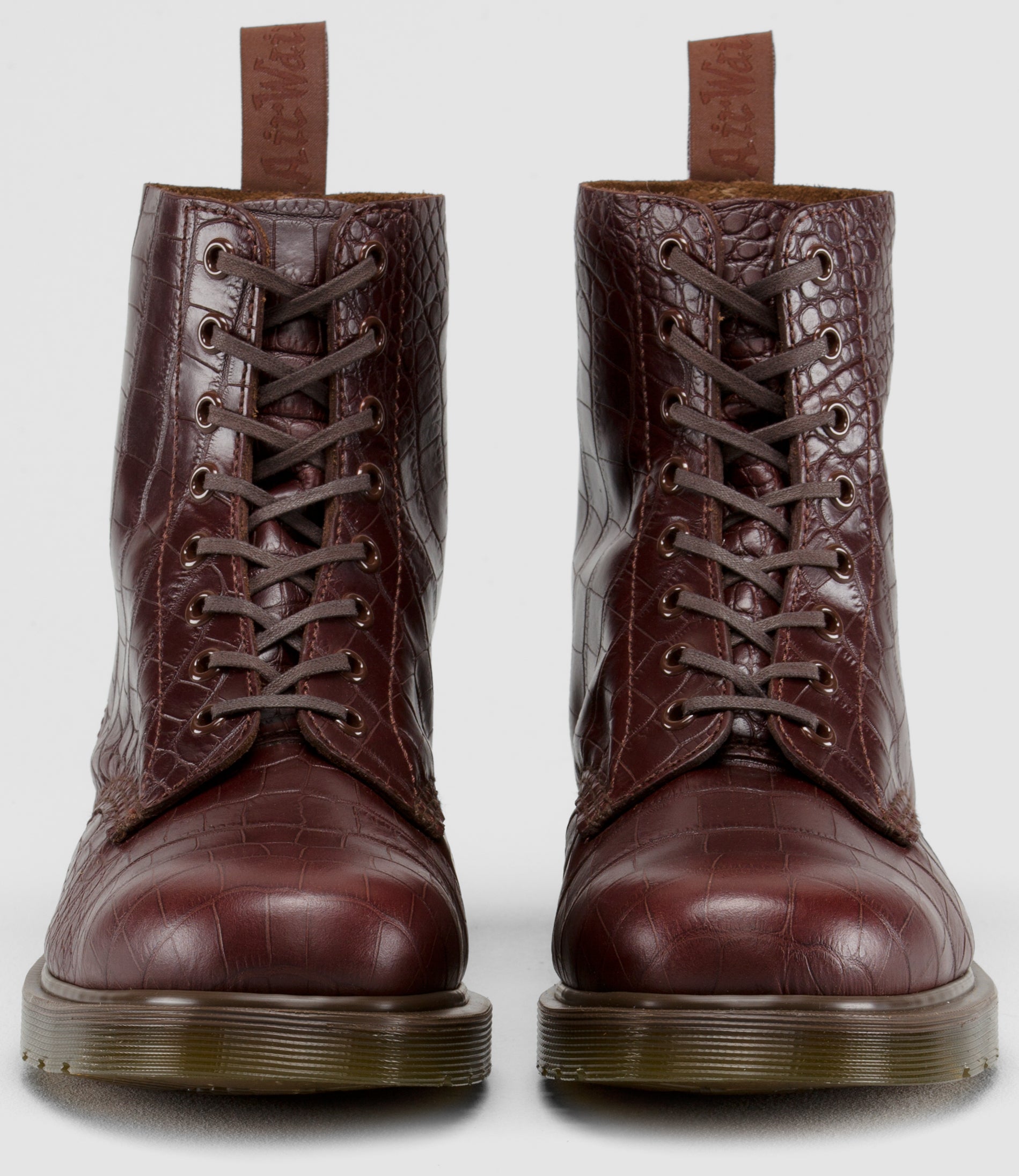 Dr martens pascal croc brown sale