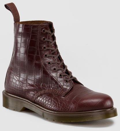 Croc Boot Dr Martens Pascal Croco 1460 Pascal Cherry Red Croco