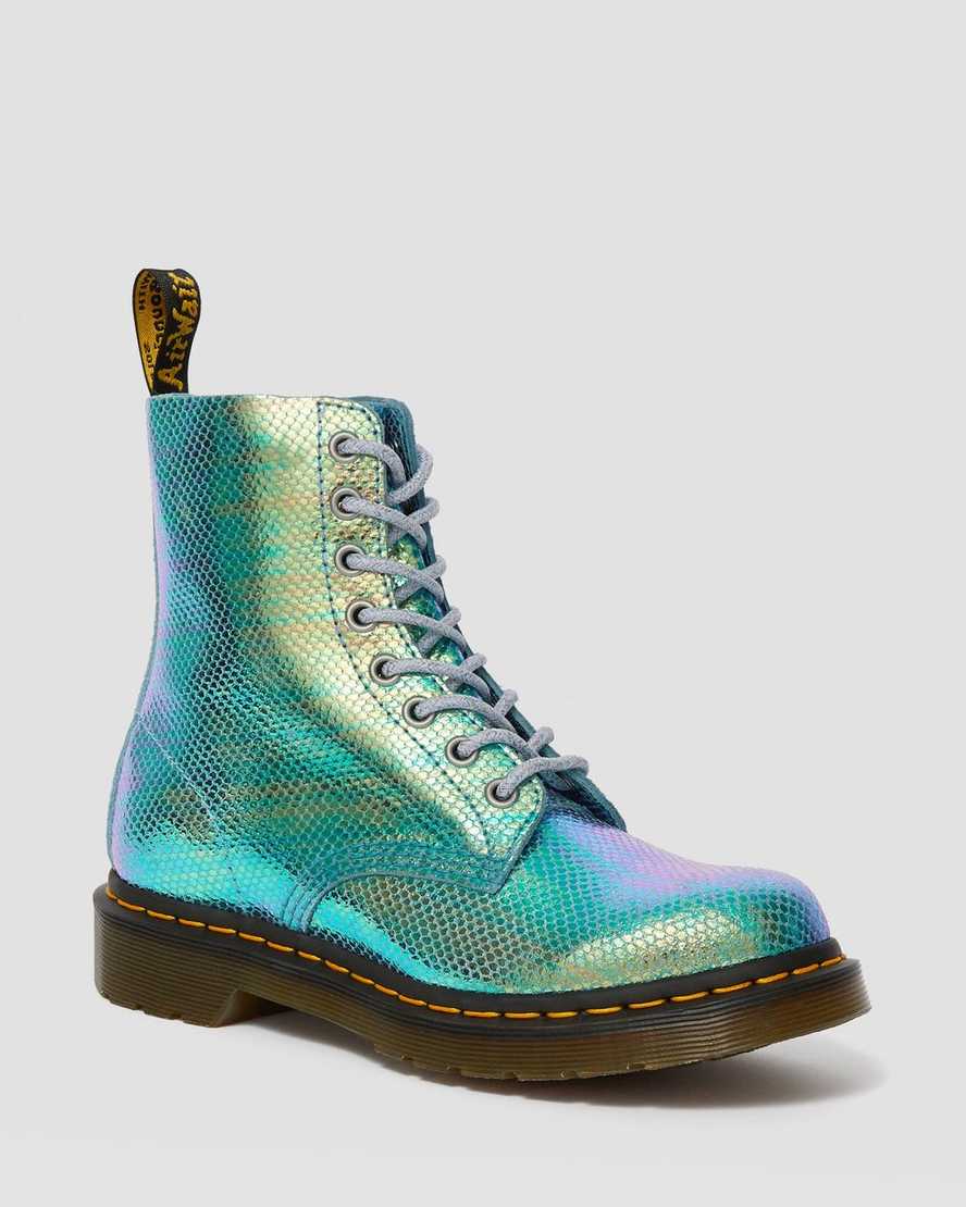 Dr Martens 1460 silver rainbow iridescent lace uo boots buy