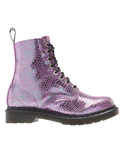 1460 PASCAL VIOLET MIRROR SHIFT SUEDE SNAKE BOOT