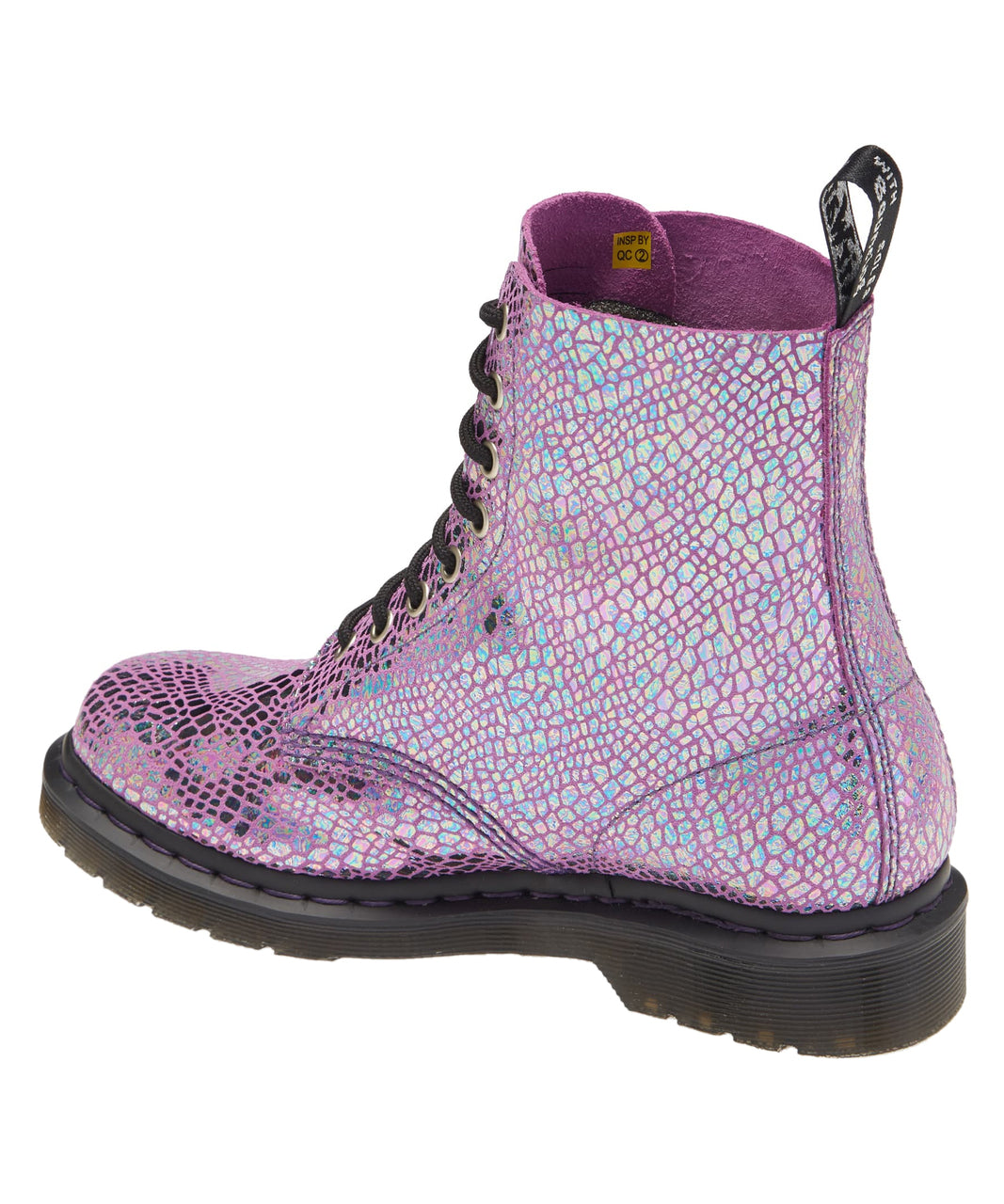 1460 PASCAL VIOLET MIRROR SHIFT SUEDE SNAKE BOOT