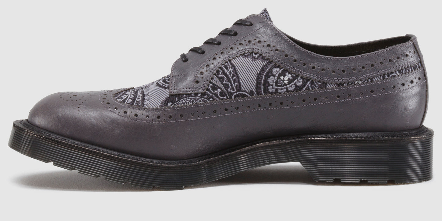 3989 GREY+GREY OSTRICH+AMBI PAISLEY SILK OXFORD MIE