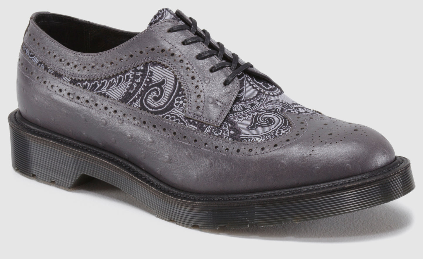 3989 GREY+GREY OSTRICH+AMBI PAISLEY SILK OXFORD MIE