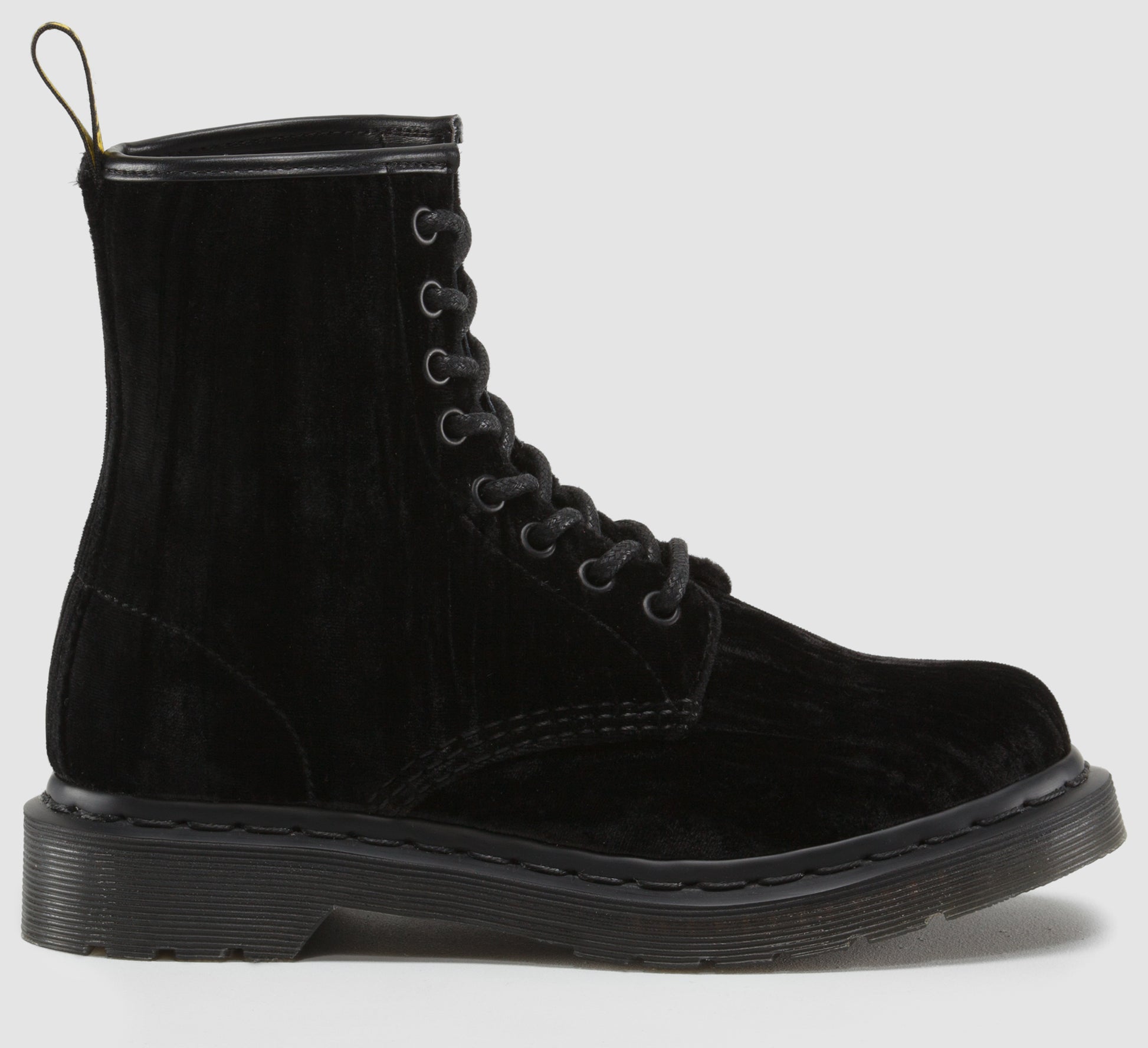 CASTEL BLACK CRUSHED VELVET BOOT