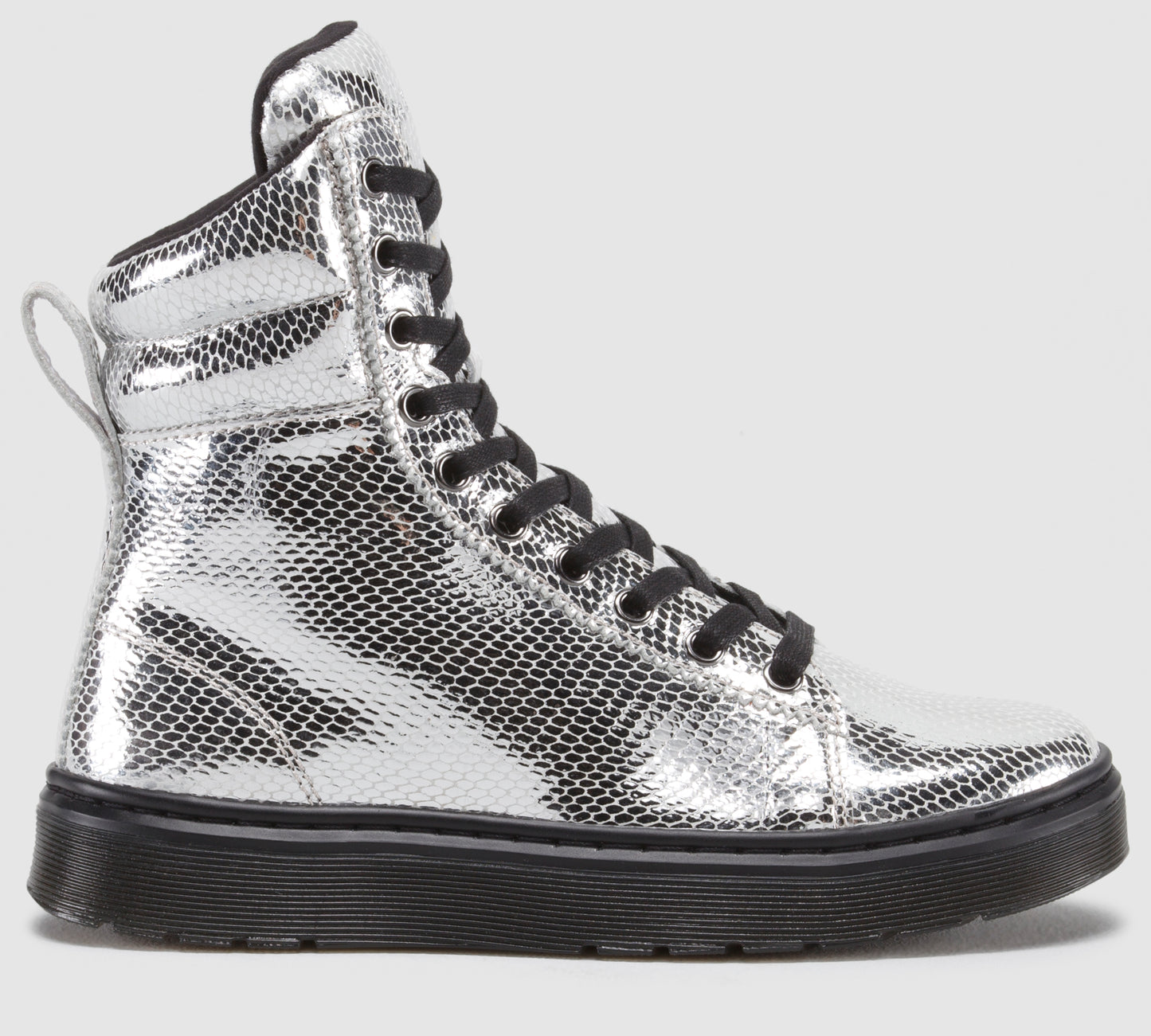 MIX SILVER MINI METALLIC SNAKE HI TOP SNEAKER