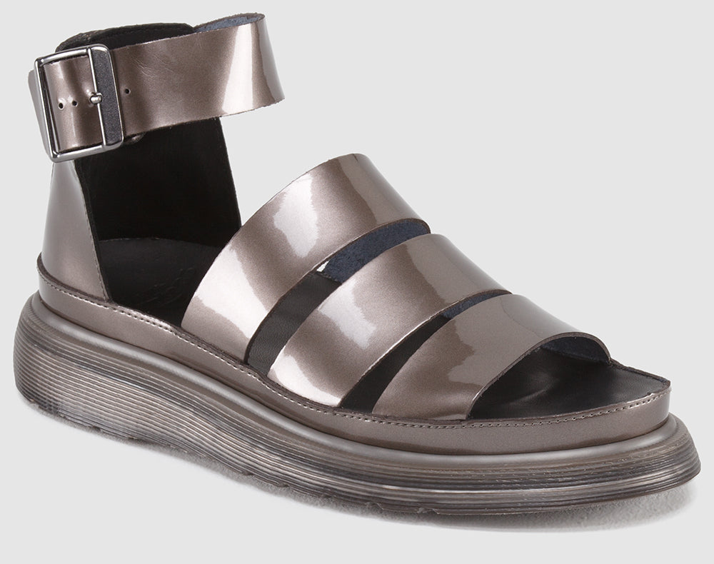 CLARISSA PEWTER SPECTRA PATENT SANDAL