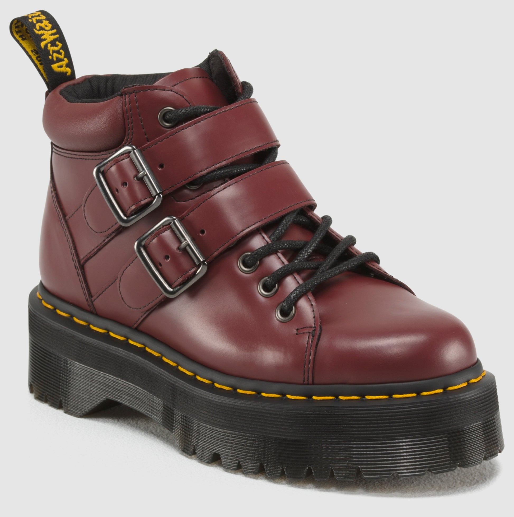 BRYONY CHERRY RED POLISHED SMOOTH PLATFORM BOOT