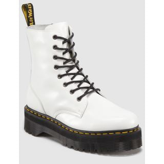 JADON WHITE POLISHED SMOOTH PLATFORM BOOT