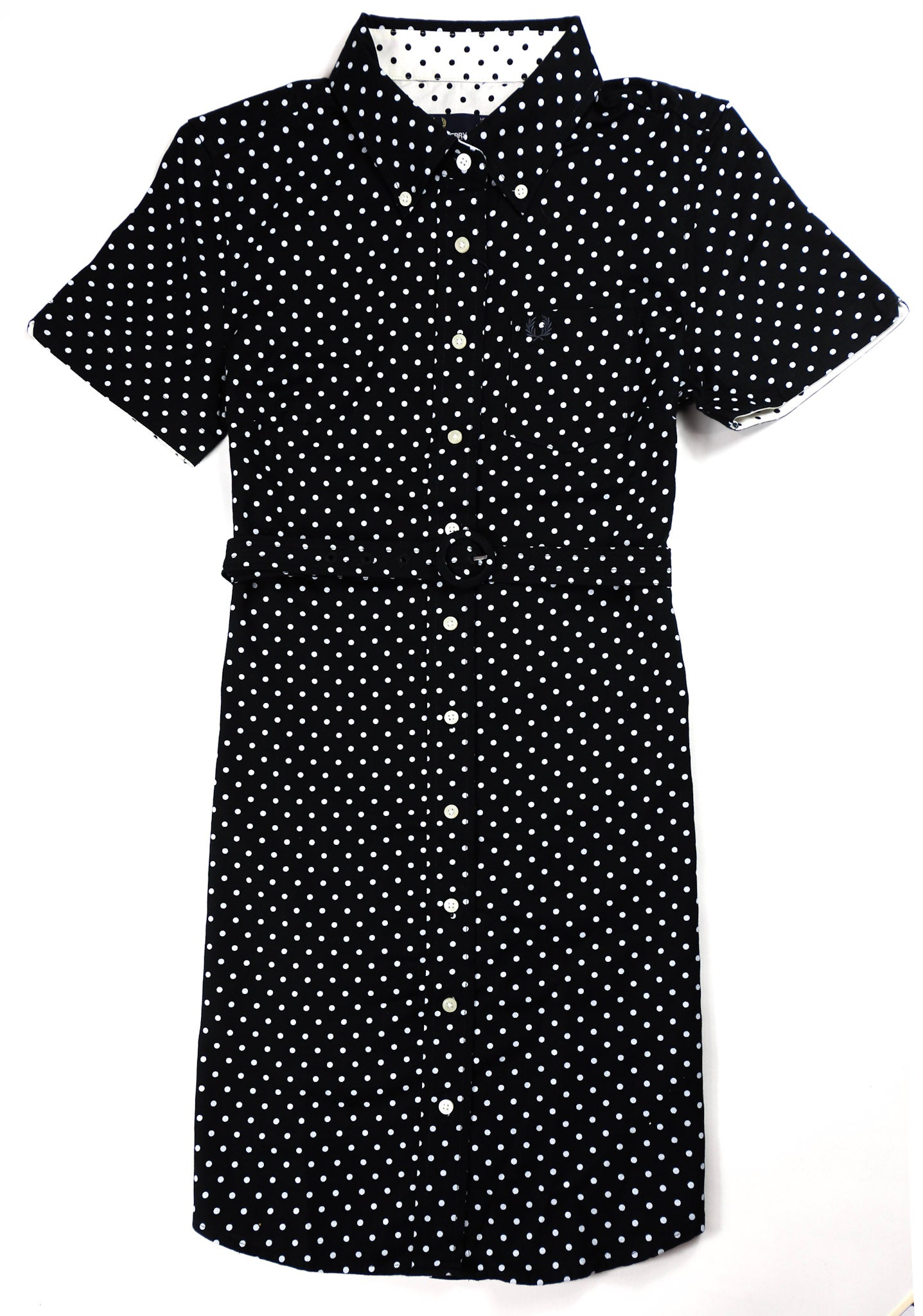 Polka Dot Shirt Dress (blk)
