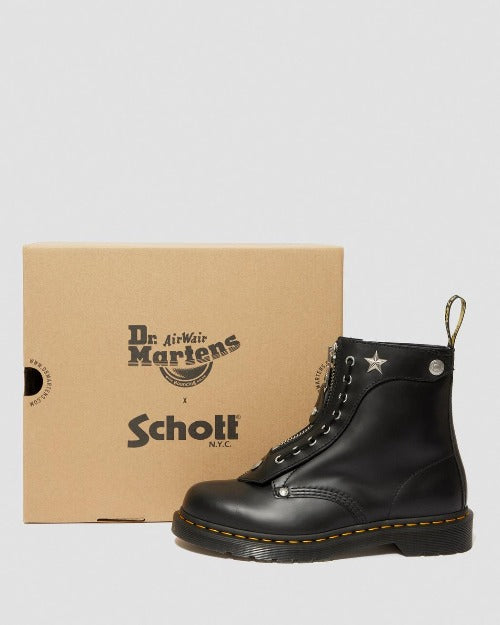 1460 SCHOTT BLACK SMOOTH BOOT