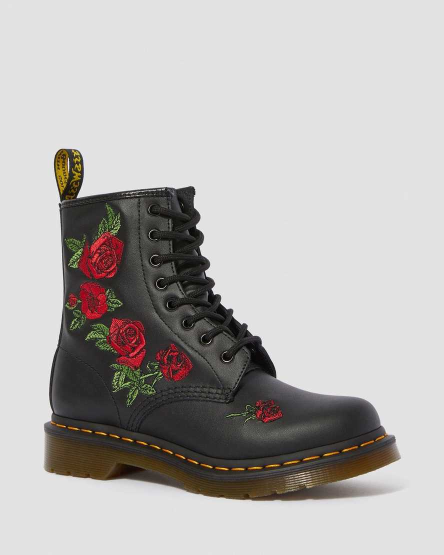 1460 VONDA FLORAL LEATHER LACE UP BOOTS