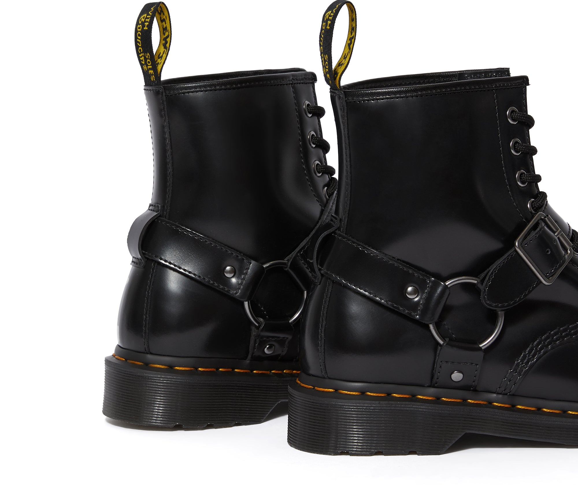 1460 Harness Black Polished Smooth Leather Lace Up Boot – Posers