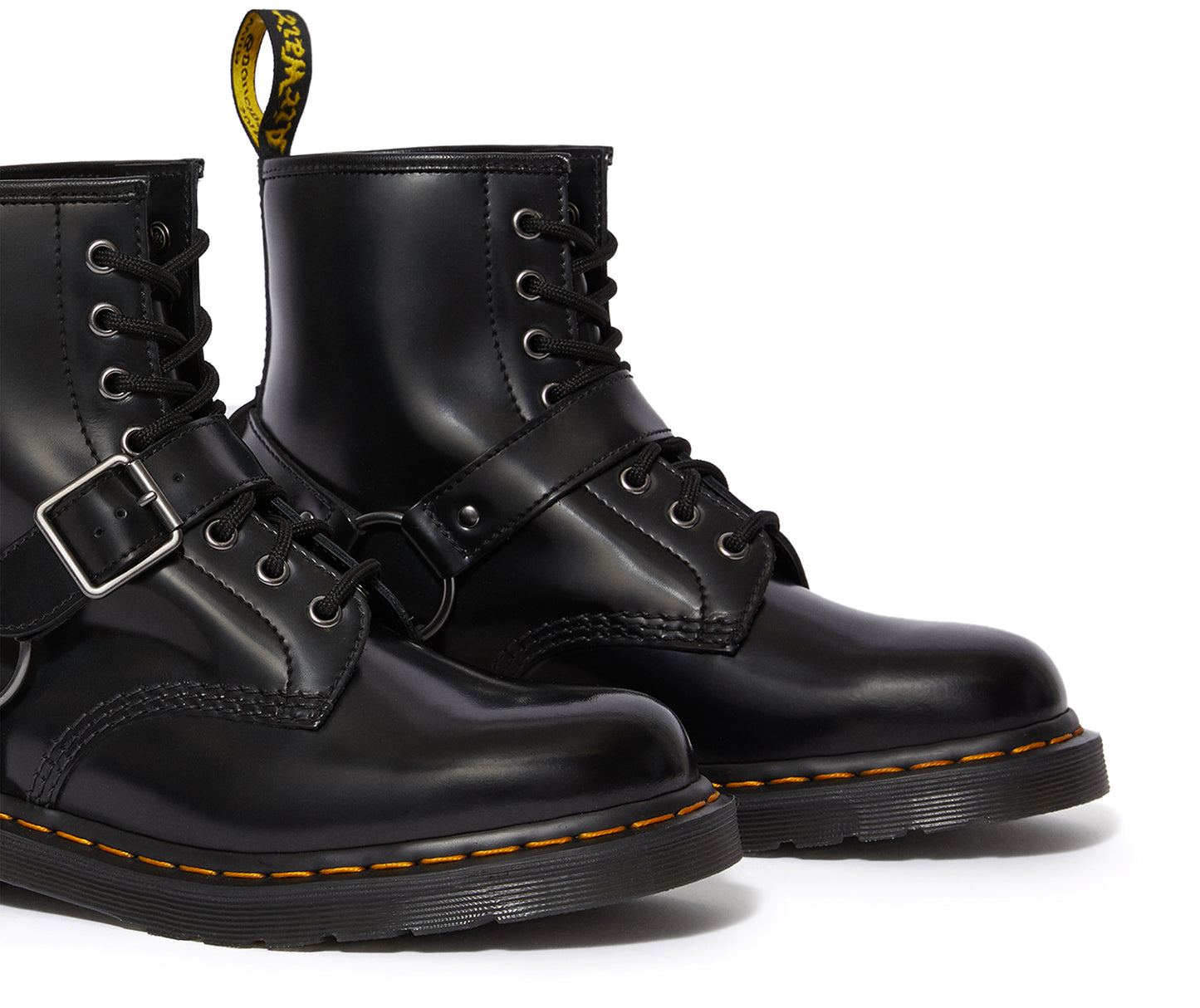 1460 HARNESS BLACK POLISHED SMOOTH BOOT