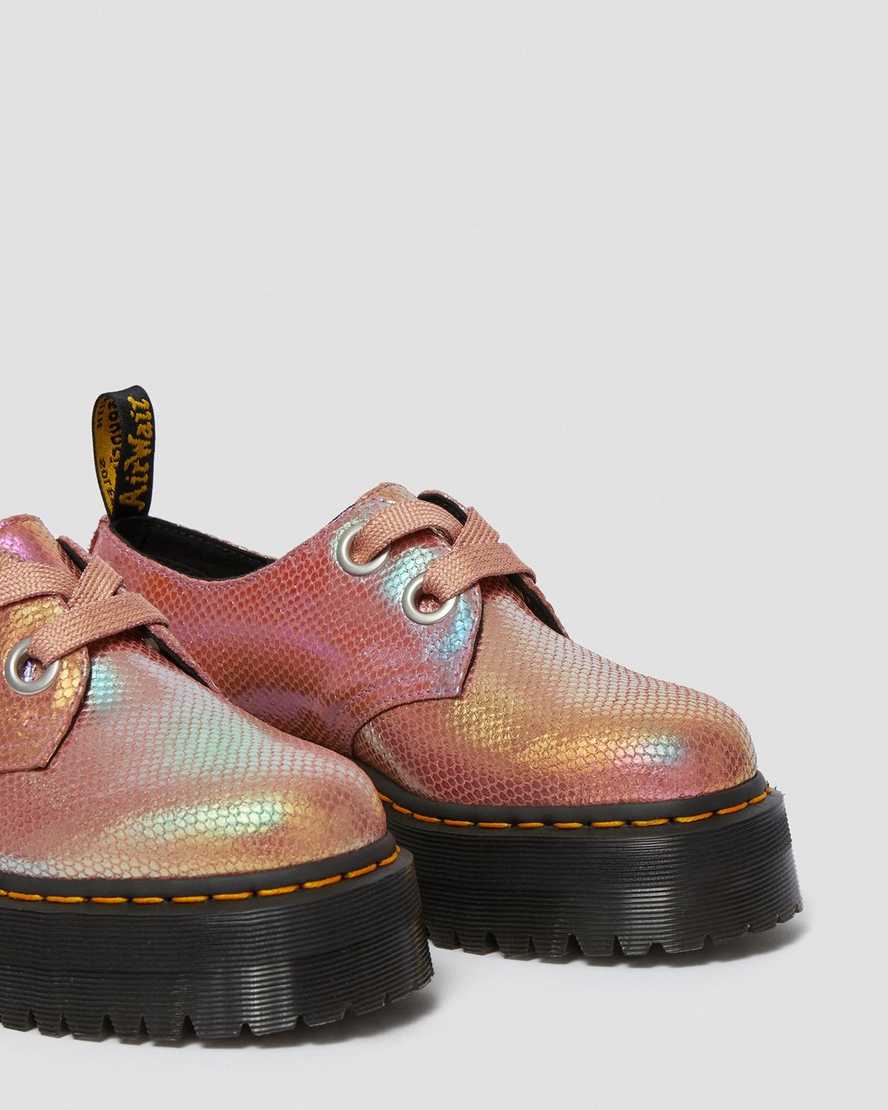 HOLLY PINK IRIDESCENT TEXTURE PLATFORM OXFORD