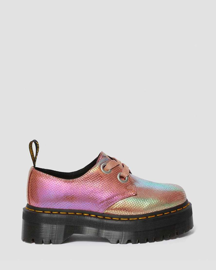 HOLLY PINK IRIDESCENT TEXTURE PLATFORM OXFORD