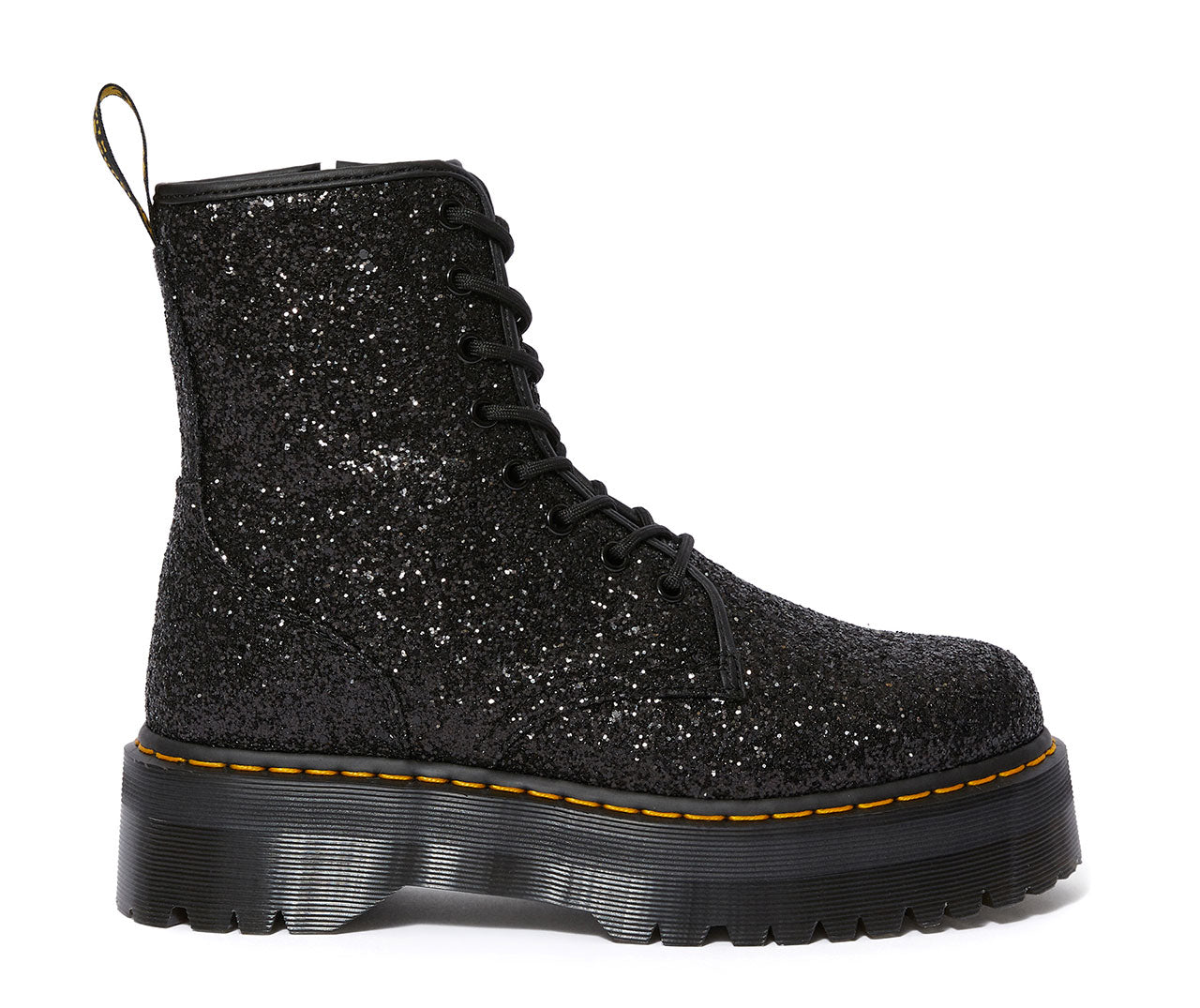 JADON GLTR BLACK CHUNKY GLITTER PLATFORM BOOT