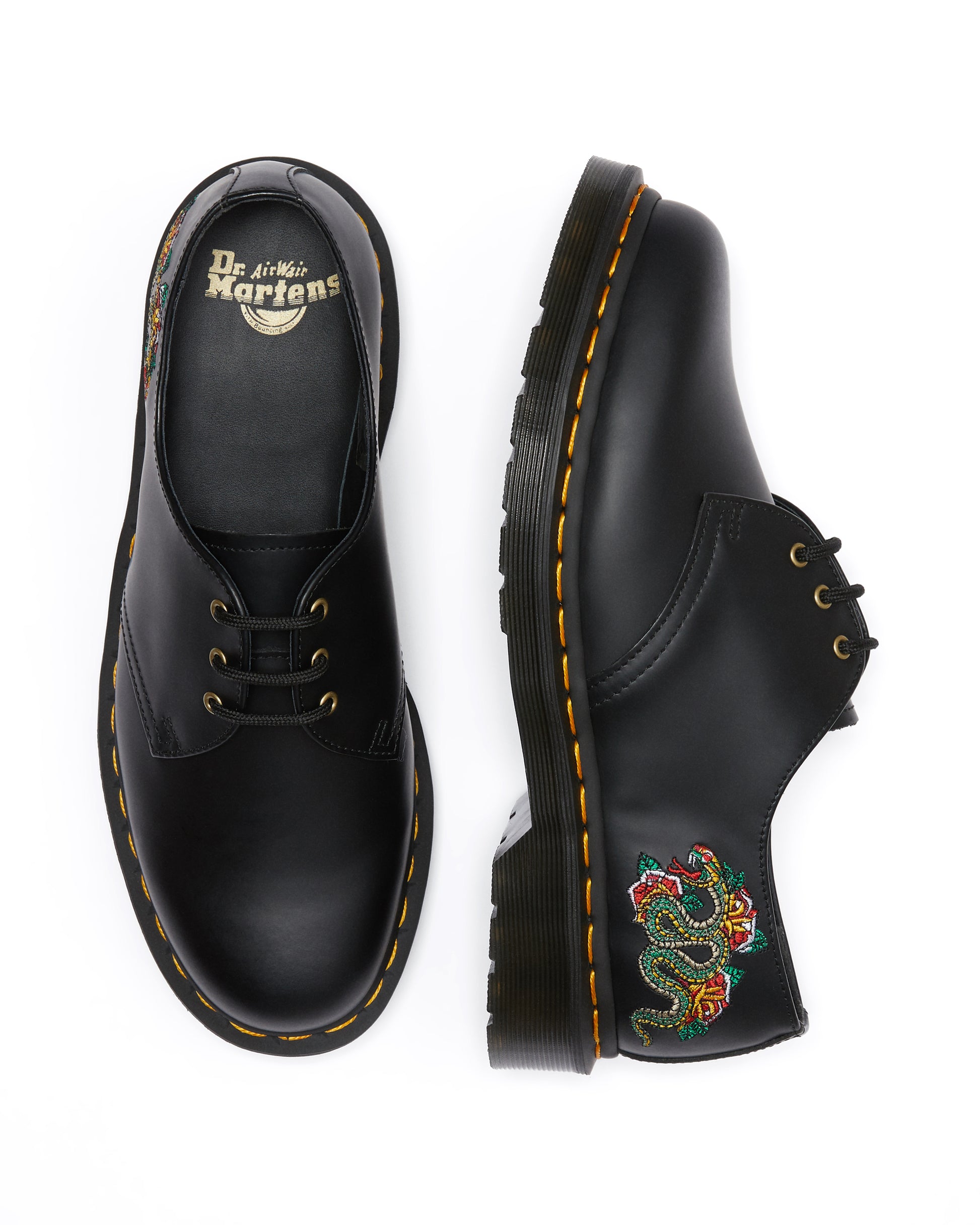 1461 EMBROIDERY BLACK LOUNGE LIZ SMOOTH
