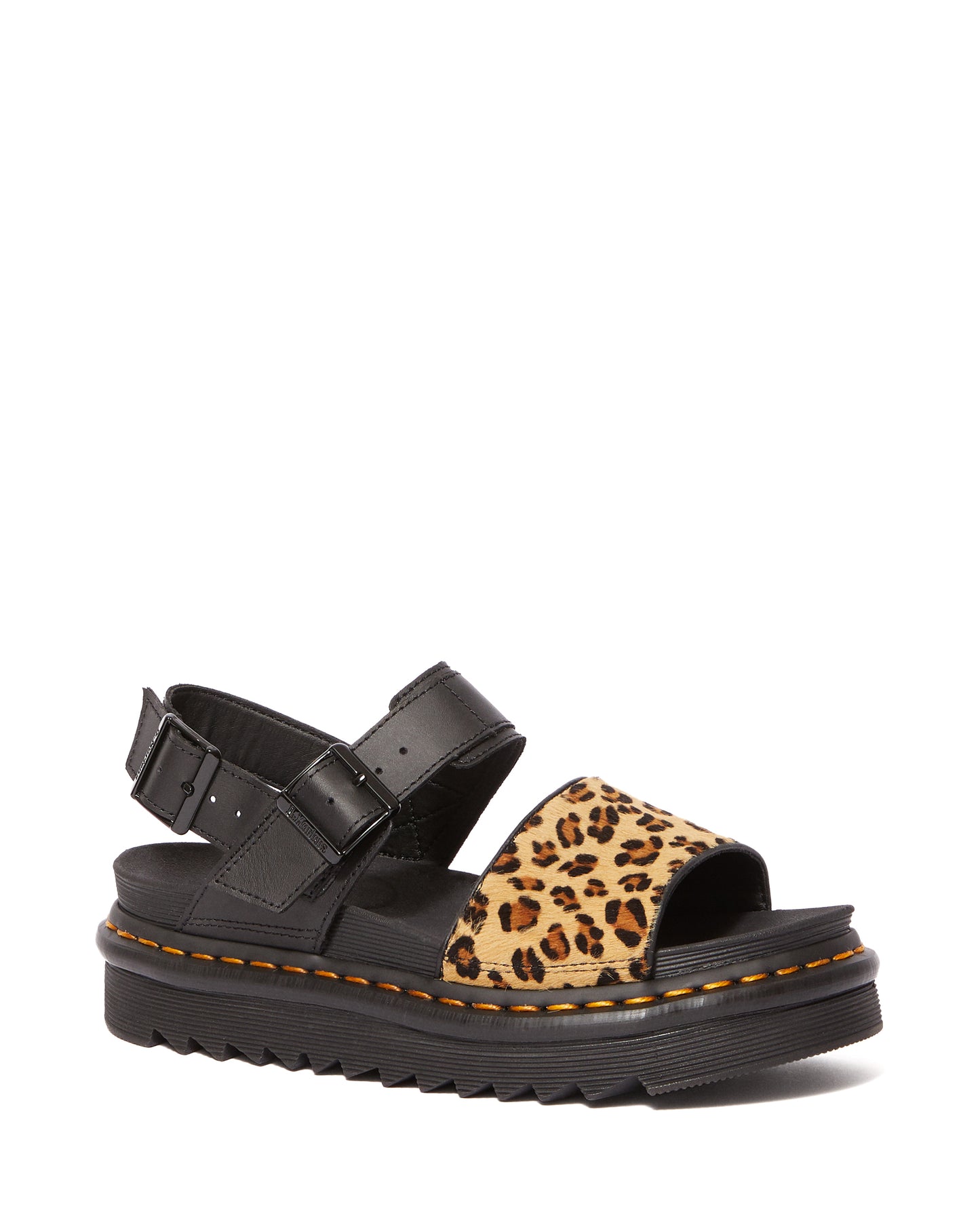 VOSS HAIR ON BLACK+MEDIUM LEOPARD SANDAL