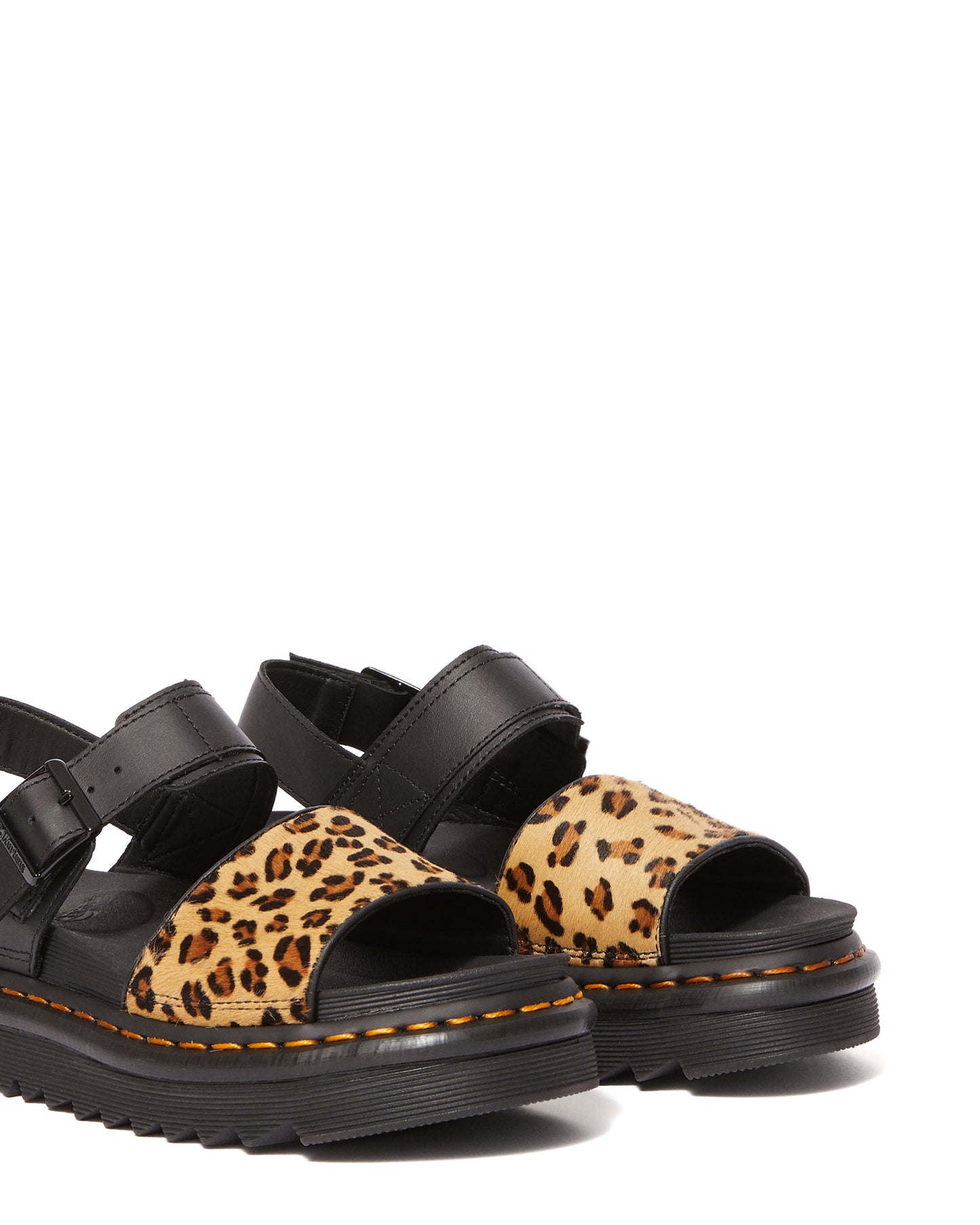 VOSS HAIR ON BLACK+MEDIUM LEOPARD SANDAL