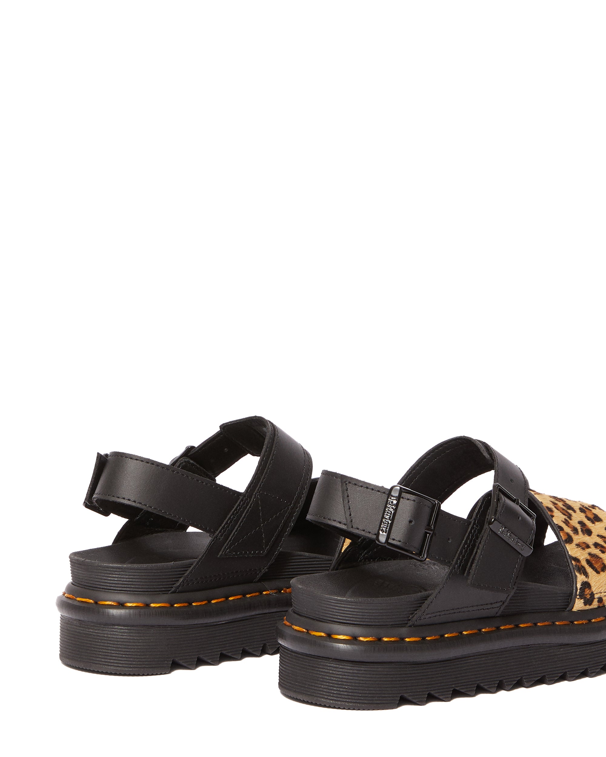 VOSS HAIR ON BLACK+MEDIUM LEOPARD SANDAL