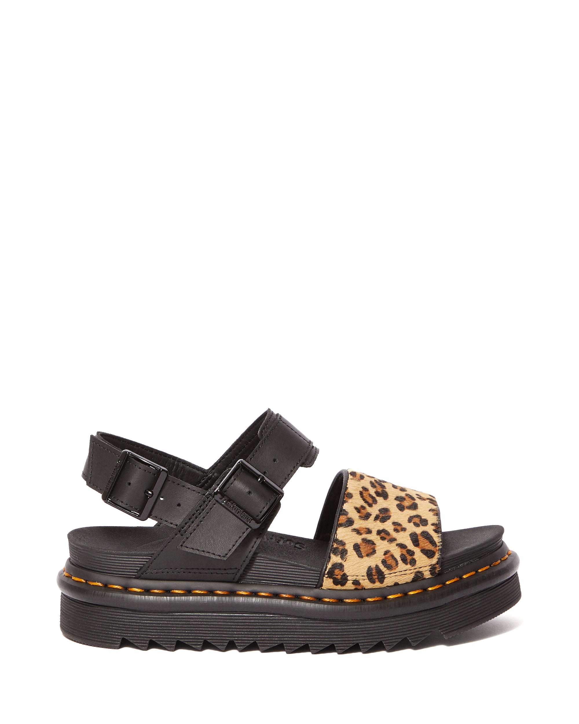 VOSS HAIR ON BLACK+MEDIUM LEOPARD SANDAL